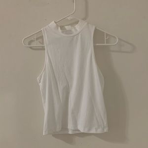 white high neck tank top